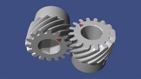 Perpendicular Helical Gear System 3d Model Animation Youtube