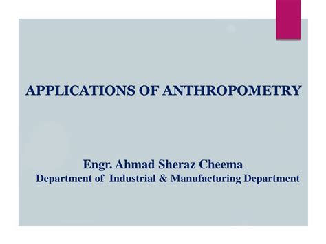 SOLUTION: Applications of anthropometry - Studypool