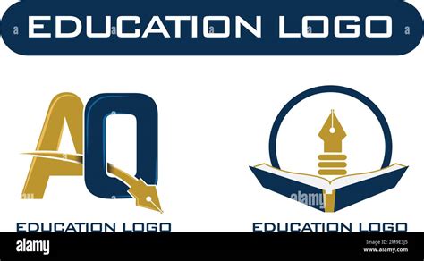 AQ logo school logo pen logo, education logo vector art university logo ...