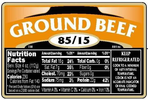 31 Ground Beef Nutrition Label Labels Database 2020