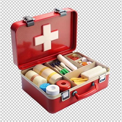 Open First Aid Kit Isolated On Transparent Background Premium Ai