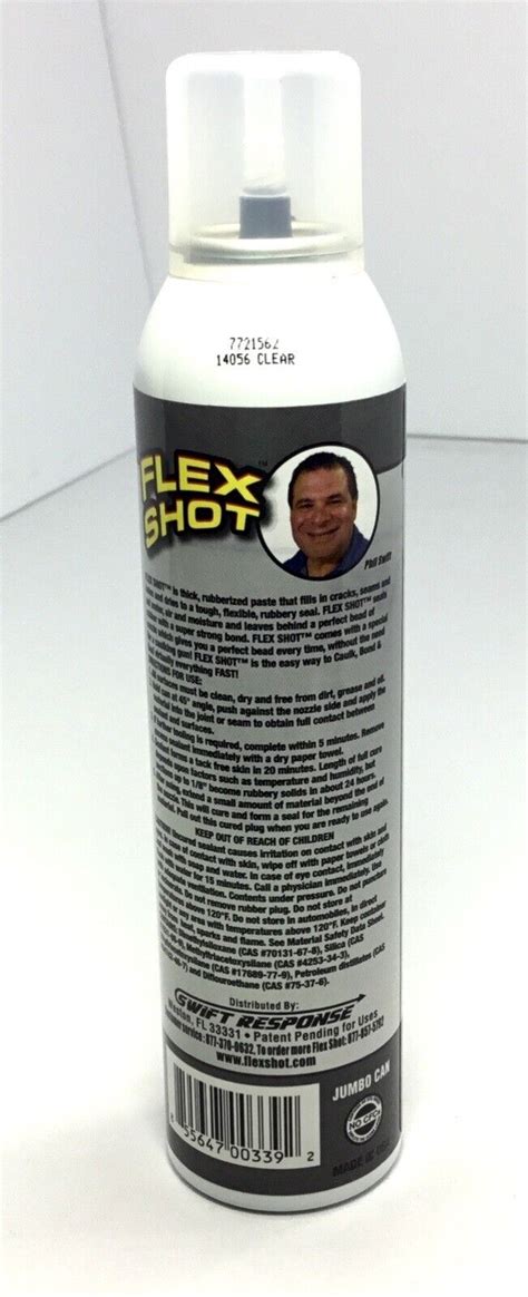 Flex Shot As Seen On Tv Clear Thick Rubber Adhesive Oz Can No