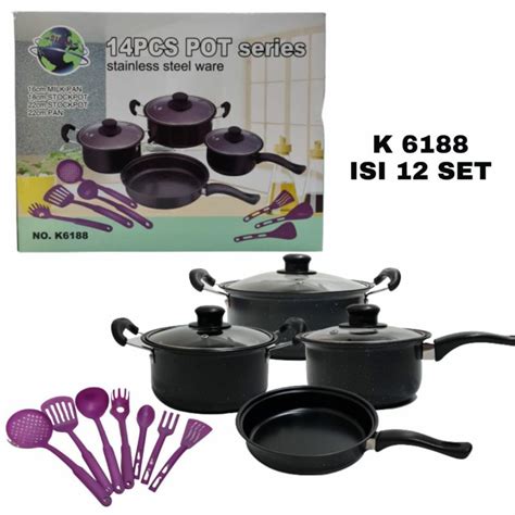 Jual Sinda Cookware Set 14 Pcs Peralatan Masak Lengkap Set Shopee Indonesia