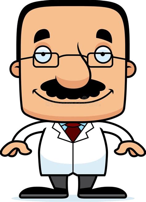 Cartoon Smiling Scientist Man Stock Vector Illustration Of Happy