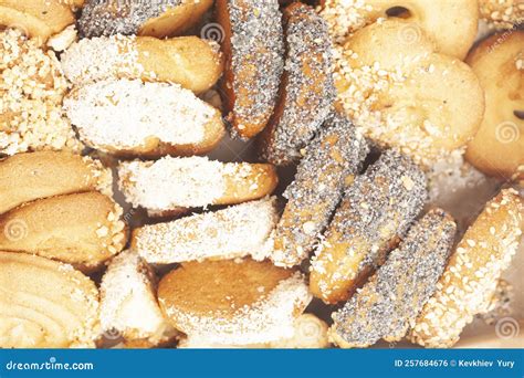 Diferentes Tipos De Cookies Dulces Vista Superior Galletas Sabrosas