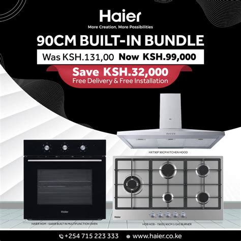 Haier 90cm Complete Built In Bundle 90cm Hood 90cm 5 Burner Built In