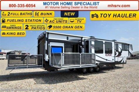 #OHL10999002 - 2016 Heartland RV Edge 397ED Toy Hauler, Bath & 1/2, Side Patio, 2 A/C for sale ...