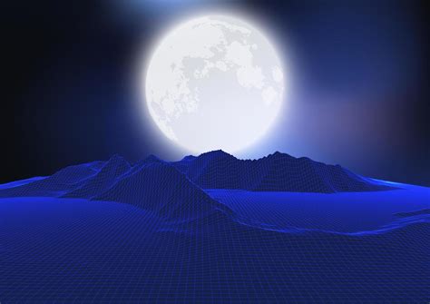 Abstract Moon Landscape with Wireframe Terrain 830711 Vector Art at ...