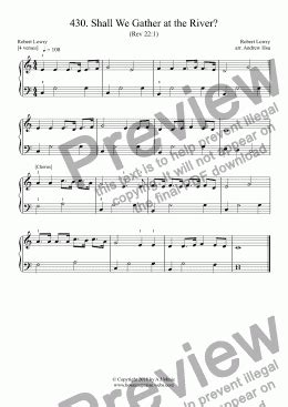 Shall We Gather At The River Really Easy Piano Sheet Music