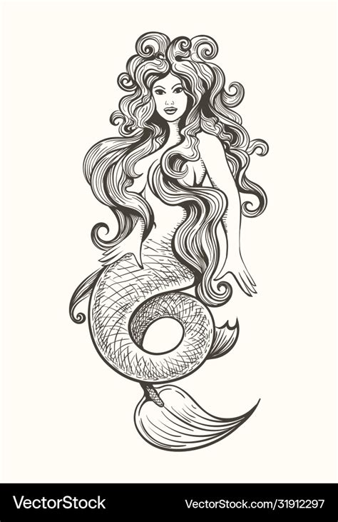 Old School Mermaid Tattoo