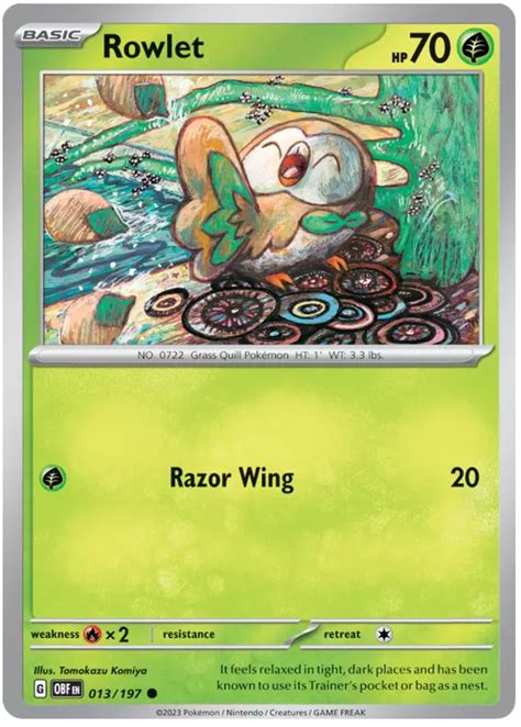 Rowlet Obsidian Flames 13 Pokemon Card