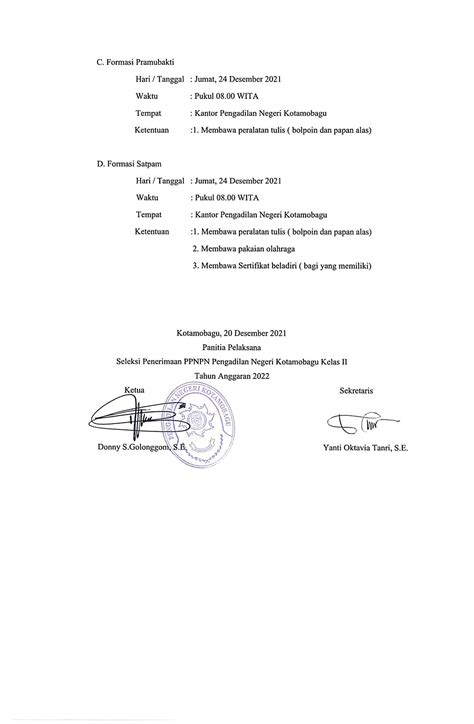 Pengumuman Hasil Seleksi Kompetensi Dasar Skd Penerimaan Ppnpn Ta