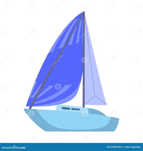 Yate De Vela Vector Icono De Dibujos Animados Vector Icono Aislado