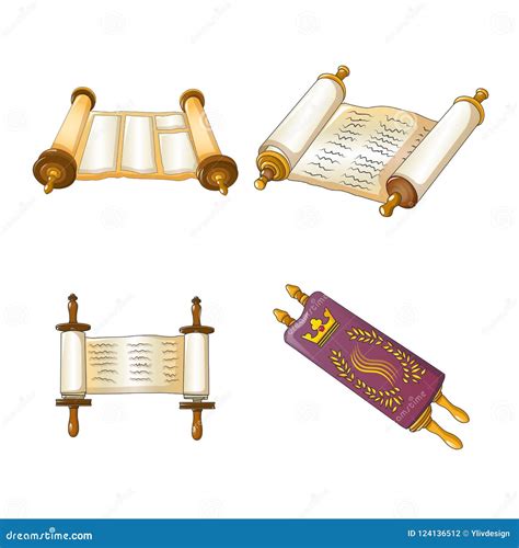 Los Iconos De La Biblia De La Voluta De Torah Fijaron Estilo De La