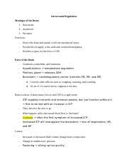 Intracranial Regulation Docx Intracranial Regulation Meninges Of The