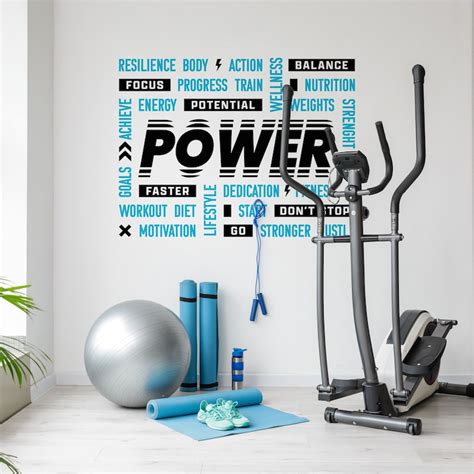 Power Vinyl Gym Wall Decal Inspirational Words Gym Decal Etsy