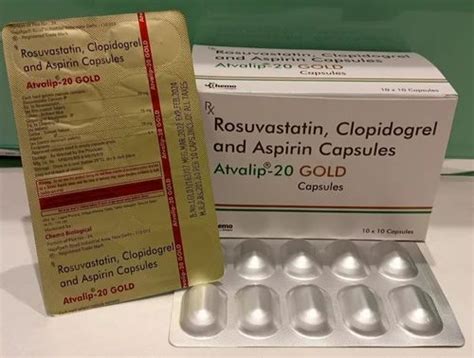 Rosuvastatin Clopidogrel And Aspirin Capsules 20 Mg At Rs 2016box In