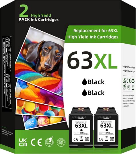 63xl Black Ink Cartridge Replacement For Hp Ink 63 Black