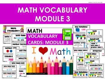 Eureka Math Engage NY 2nd Grade Vocabulary Cards MODULE 3 TpT