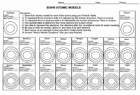 Printable Atomic Structure Worksheet Printablelib