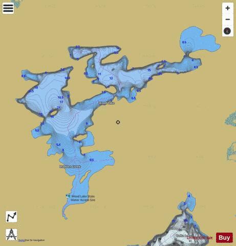 Wood Lake Fishing Map | Nautical Charts App