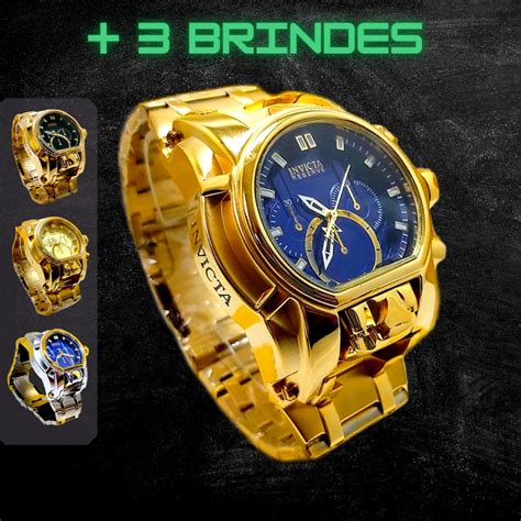 Rel Gio Masculino Invicta Zeus Magnum Dourado Banhado A Ouro K Luxo