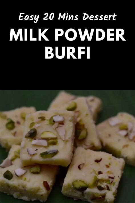 Milk Powder Burfi Instant Burfi Under Minutes Video Recipe