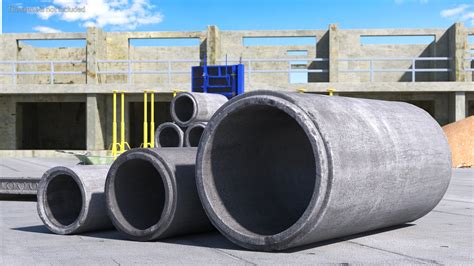 3d Model Precast Concrete Drainage Pipes Set Turbosquid 2206102