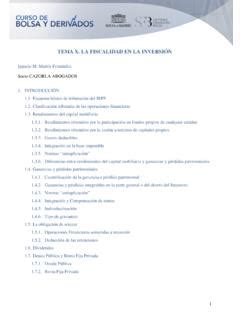 TEMA X LA FISCALIDAD EN LA INVERSIÓN tema x la fiscalidad en la