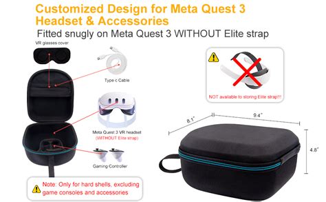 XINGFUDAO Case For Meta Quest 3 VR Headset Gaming Console Meta Quest