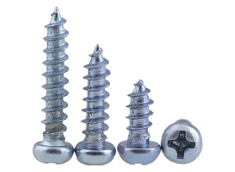 Zinc Plated Pan Head Phillips Drive Pointed Screws Phillips Drive Round Head Tapping Screws