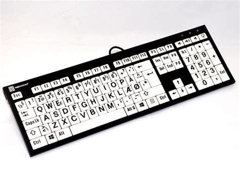 Tastatur Med Stor Skrift Xl Print Sort P Hvid Synsnerven Dk