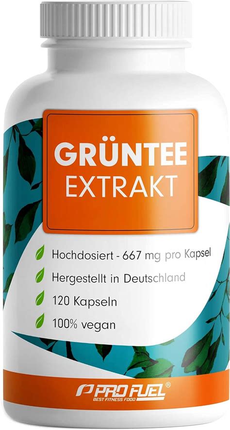 Grüntee Extrakt 120x Grüner Tee Kapseln 1333 mg pro Tag davon 600 mg