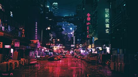 Fondos De Pantalla Noche Obra De Arte Ciudad Futurista Ciberpunk