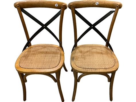 Lot Cadence Dining Crossback Chairs With Rattan Seat