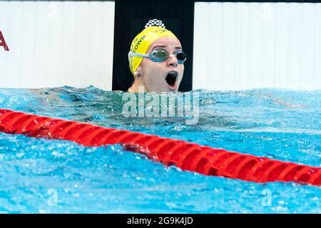 Tokyo Japan July Kaylee Mckeown Of Australia Reacts After