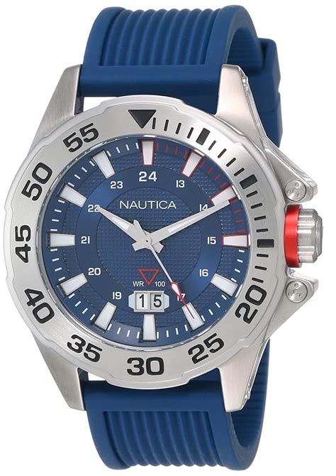 Nautica Orologio Analogico Quarzo Uomo Con Cinturino In Gomma Napwsv