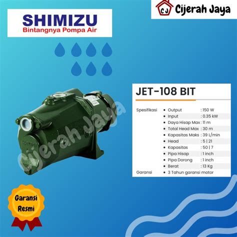 Jual Promo Shimizu Semi Jet Pump 108 Bit Pompa Air Semi Jet Shimizu 108