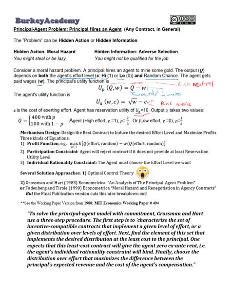 Moral Hazard Mechanism Design | Download Free PDF | Applied Mathematics ...