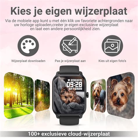 Smartwatch Zwart Smartwatch Heren And Dames Hd Touchscreen Horloge Bol