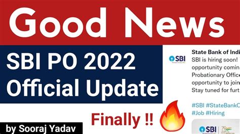 Good News Sbi Po 2022 Official Update Notification Coming Soon 🔥🔥🔥 Be