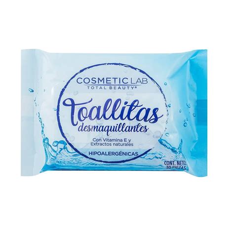 Toallitas desmaquillantes Cosmetic Lab hipoalergénicas 30 pzas Walmart