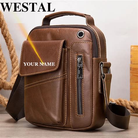 WESTAL Bolso De Piel De Vaca Aut Ntica Para Hombre Bandolera De Hombro