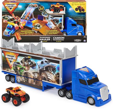 Amazon.com: Monster Jam, Transforming Hauler Playset and Storage with Exclusive El Toro Loco ...