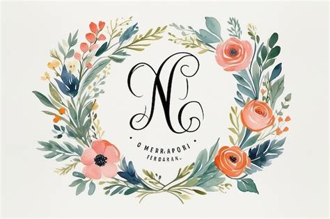 Premium Photo Floral Monogram Logo