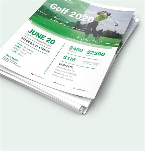 Golf Flyer Template in Pages, Publisher, InDesign, Illustrator, Word ...