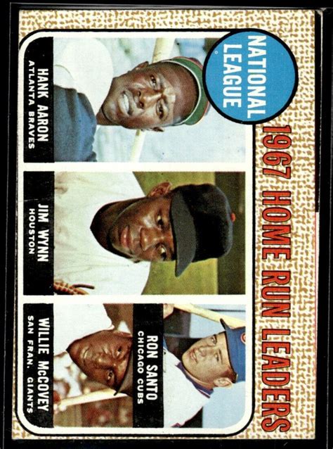 1968 Topps N L Home Run Leaders Hank Aaron Jim Wynn Ron Santo