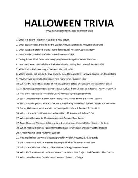 75 Fun Halloween Trivia Questions Answers (Printable) Play, 58% OFF