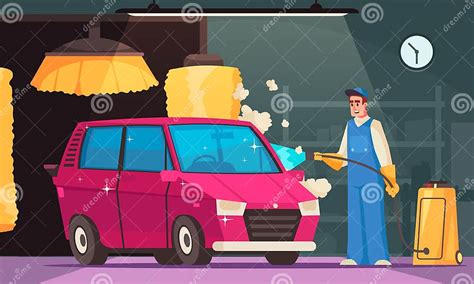 Car Wash Cartoon Stock Vector Illustration Of Machine 262018042