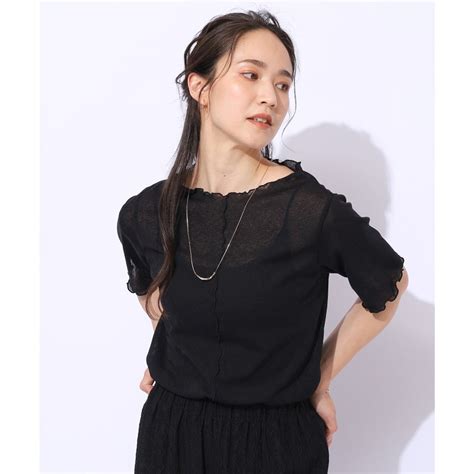 キューティーブロンド Cutie Blonde レイヤードスタイルに シアー感を楽しむ スラブメロウトップス ブラック 019 ファッション通販 MAGASEEK マガシーク